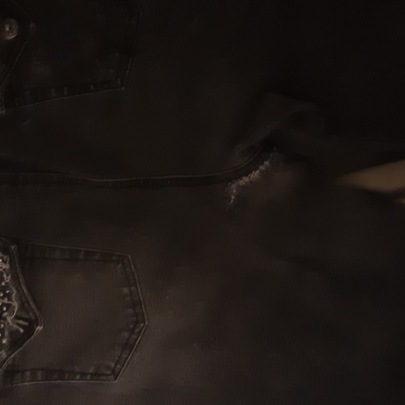 DG2 Embellished studded Acid Washed Distressed Jeans Plus size Woman's 16 - Picture 8 of 12